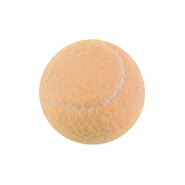 Image of One beige tennis ball isolated on white