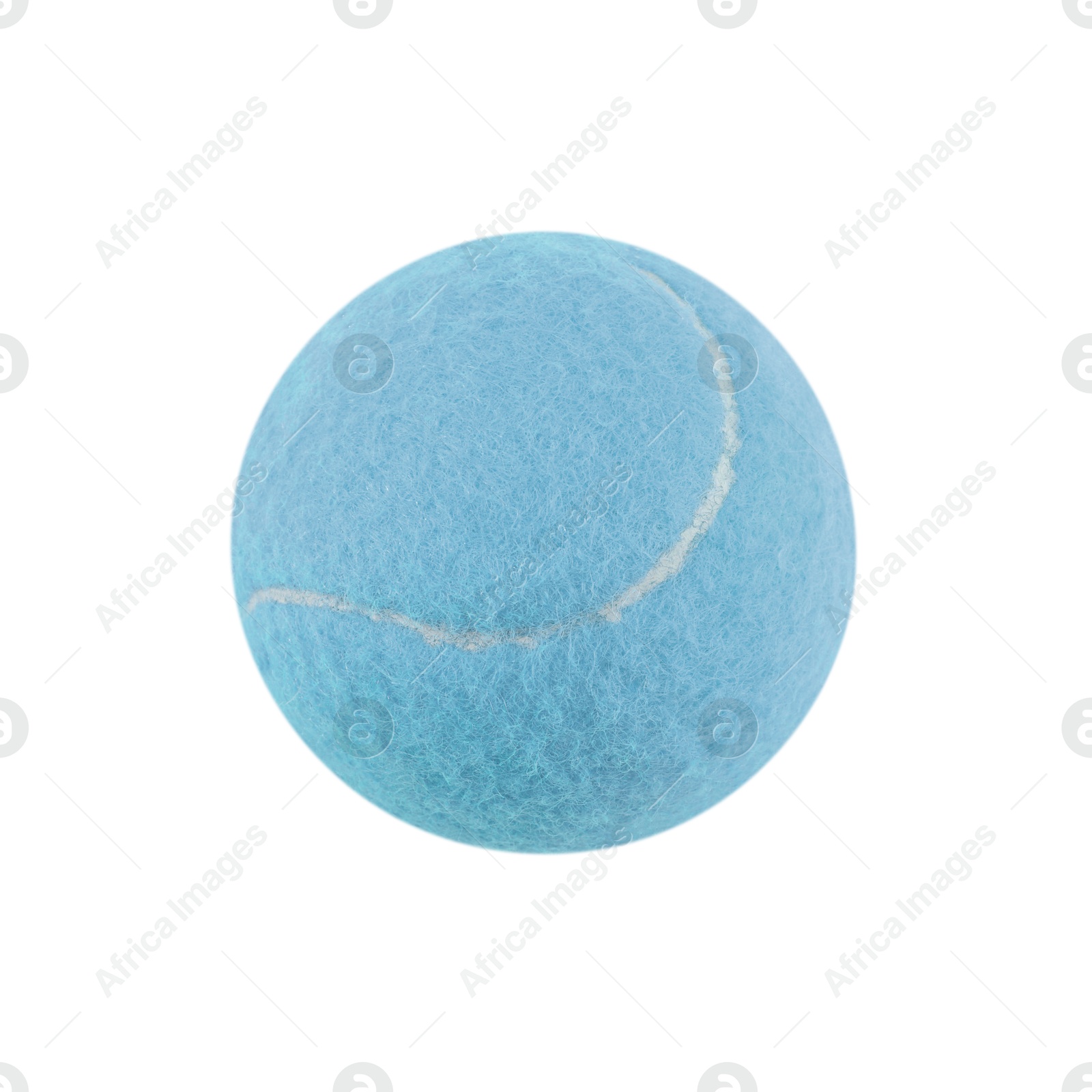 Image of One light blue tennis ball isolated on white