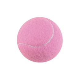 Image of One pink tennis ball isolated on white