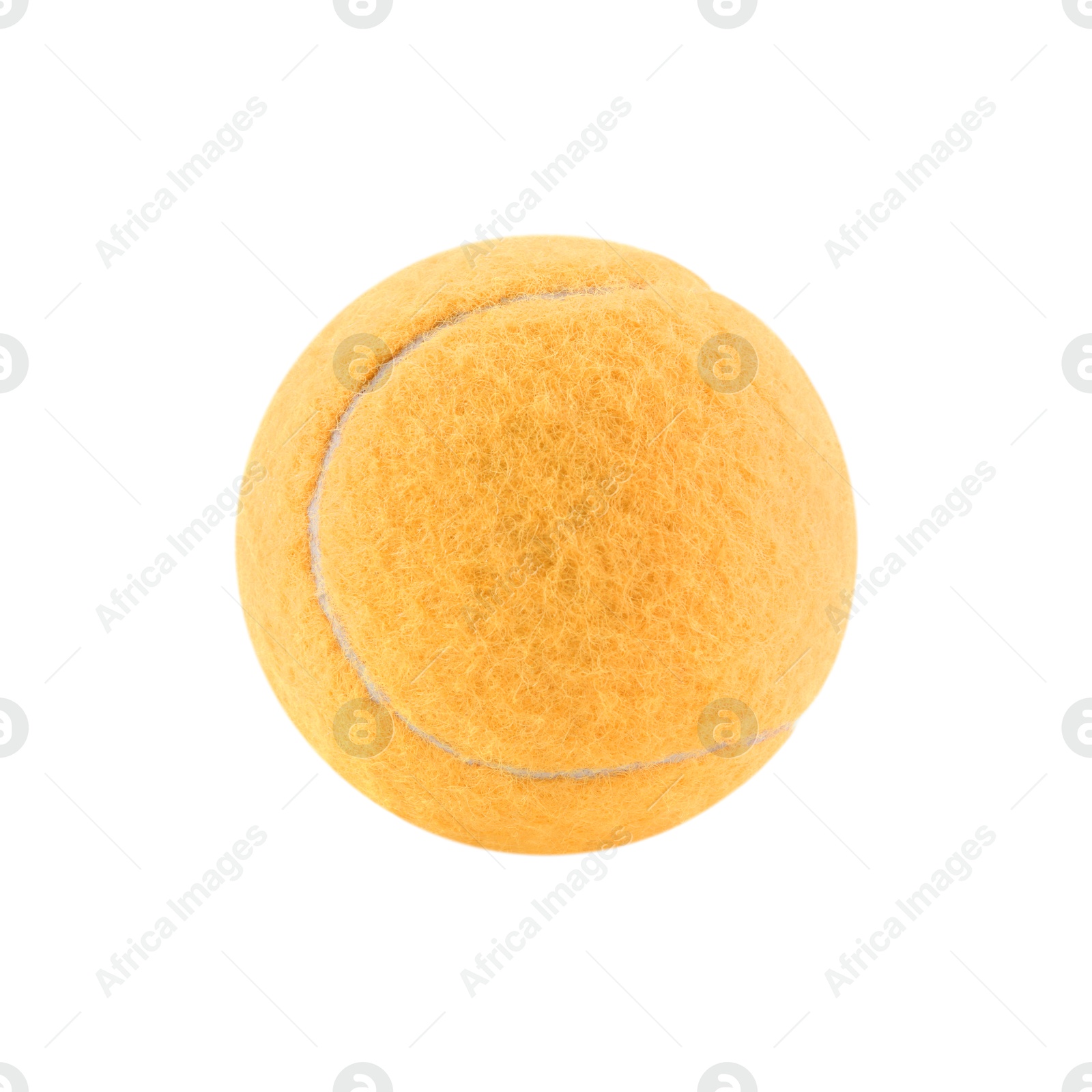 Image of One orange tennis ball isolated on white