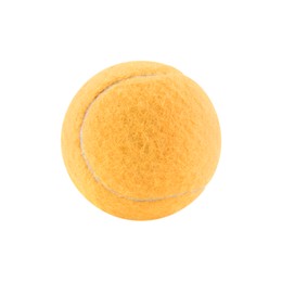 Image of One orange tennis ball isolated on white