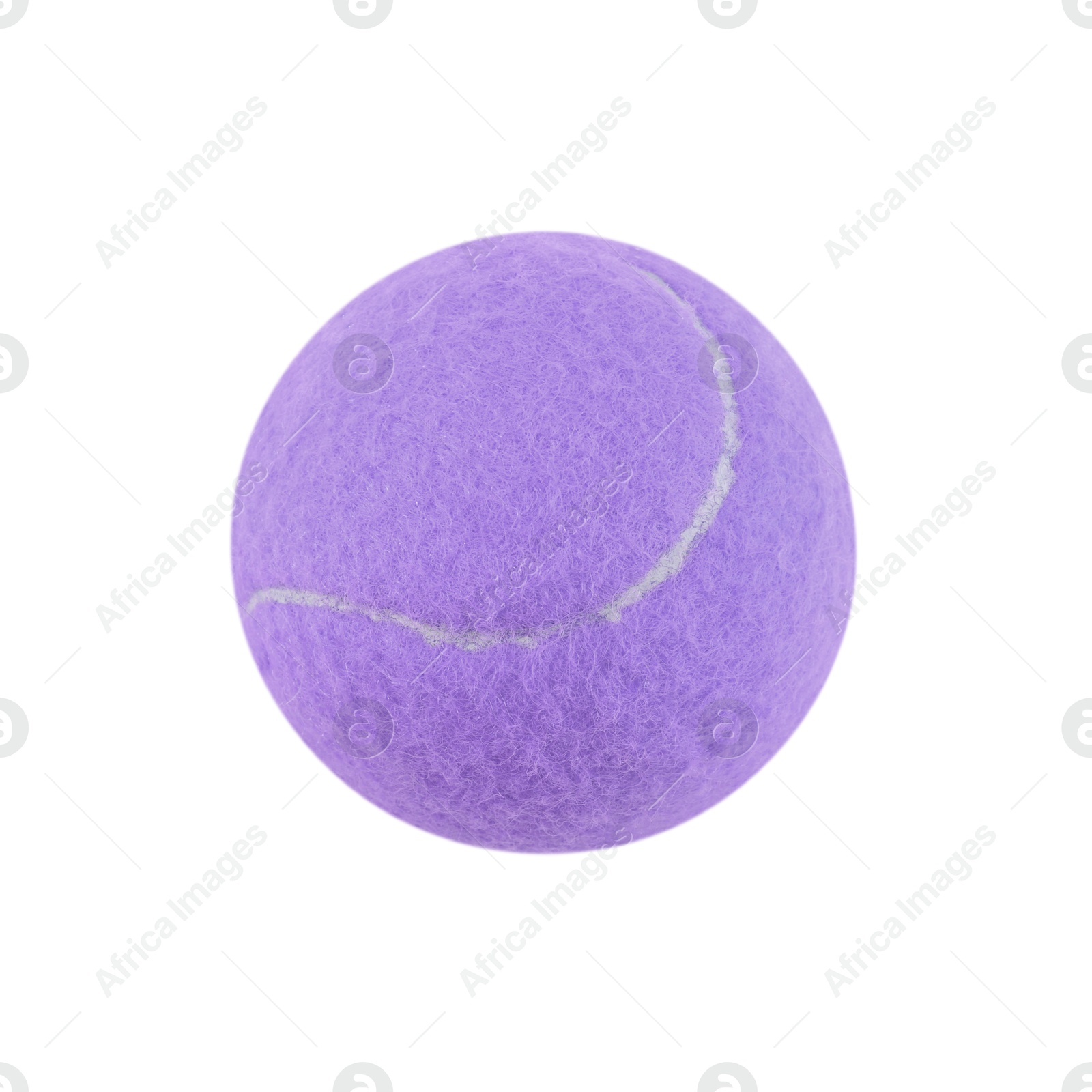 Image of One violet tennis ball isolated on white