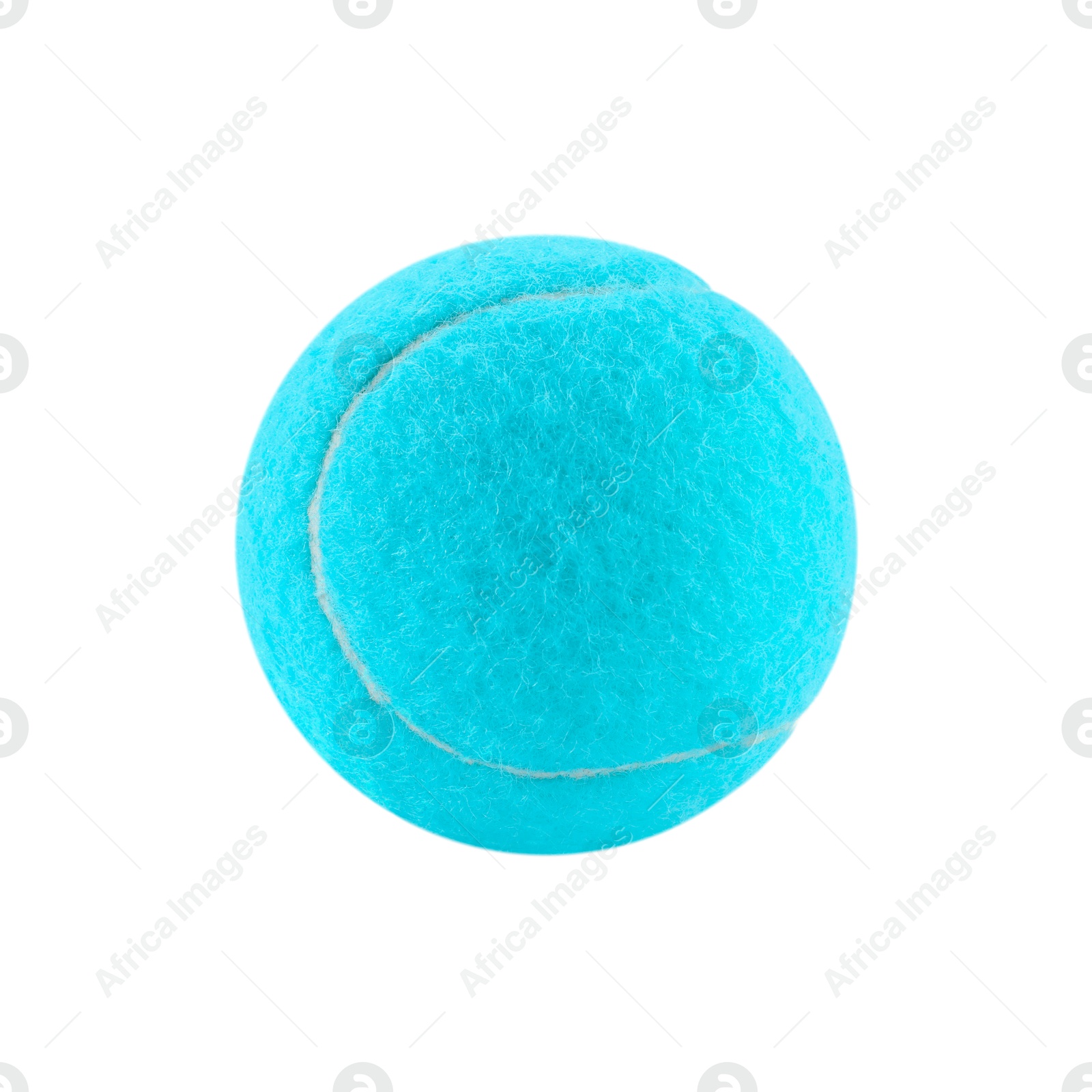 Image of One cyan tennis ball isolated on white