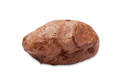 Photo of Chocolate dough isolated on white. Making cookies