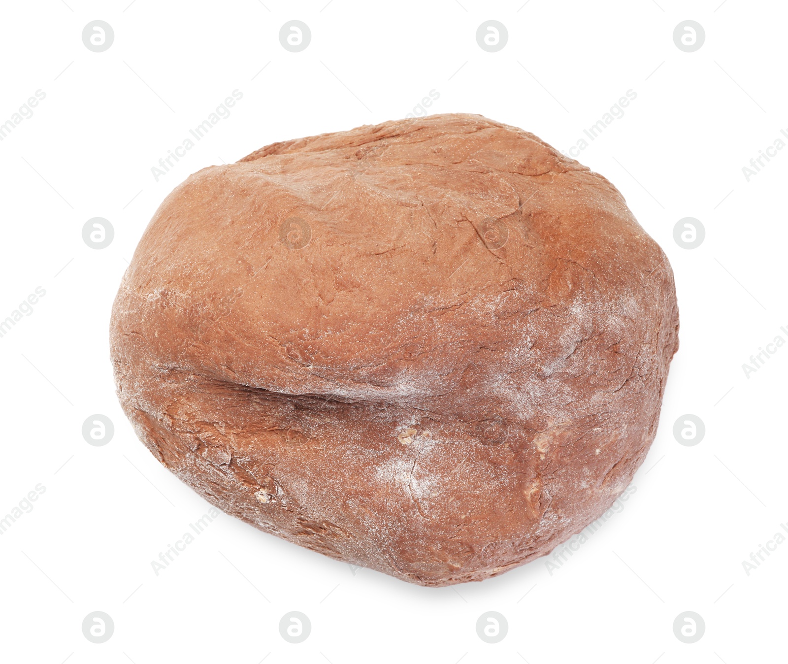 Photo of Chocolate dough isolated on white, top view