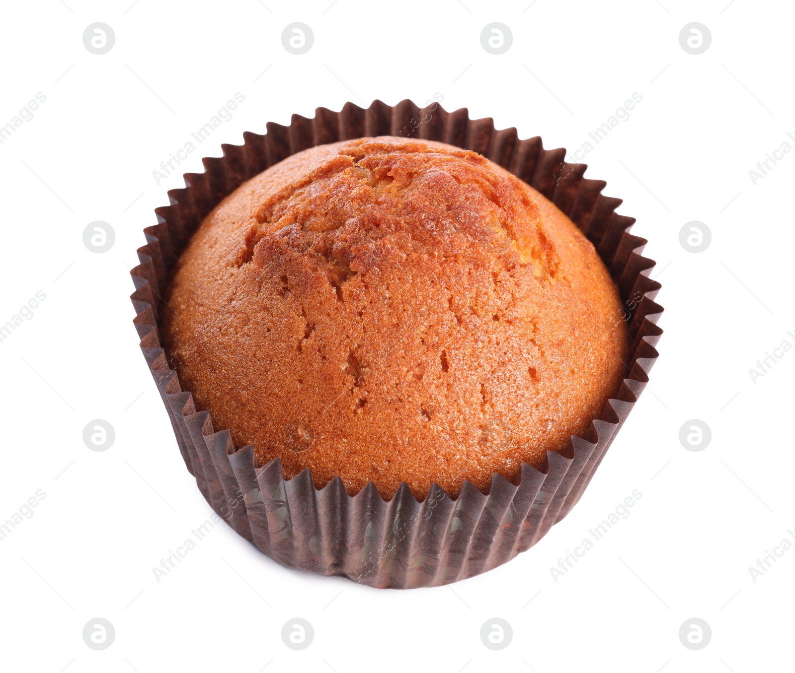 Photo of One delicious sweet muffin isolated on white