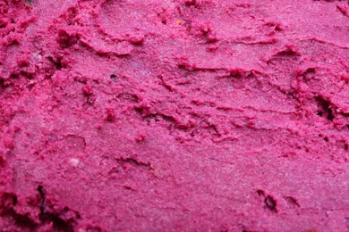 Photo of Texture of tasty berry sorbet as background, closeup