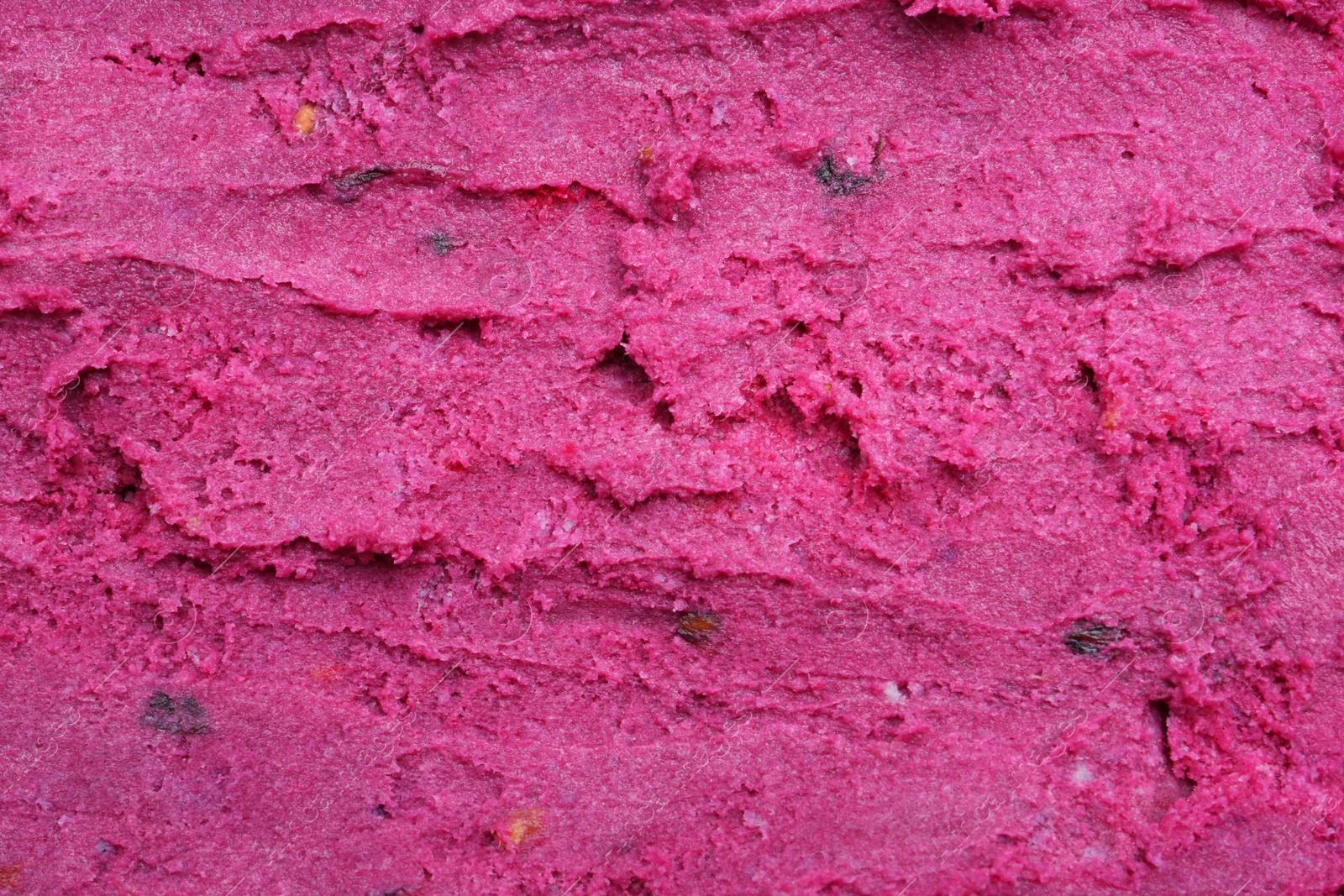 Photo of Texture of tasty berry sorbet as background, top view