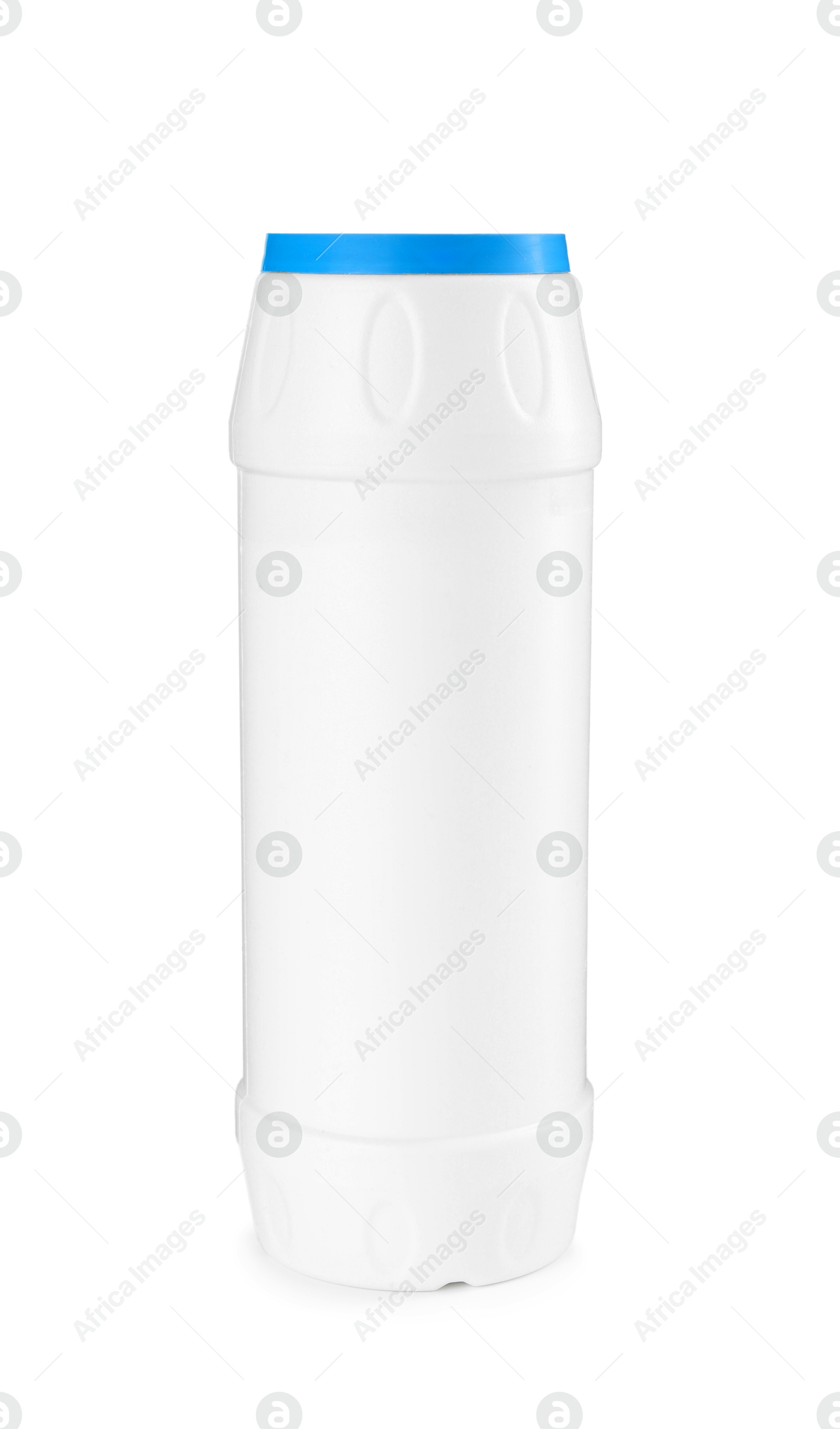 Photo of One toilet cleaner in bottle isolated on white