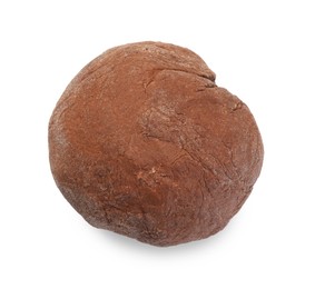 Photo of Chocolate dough isolated on white, top view