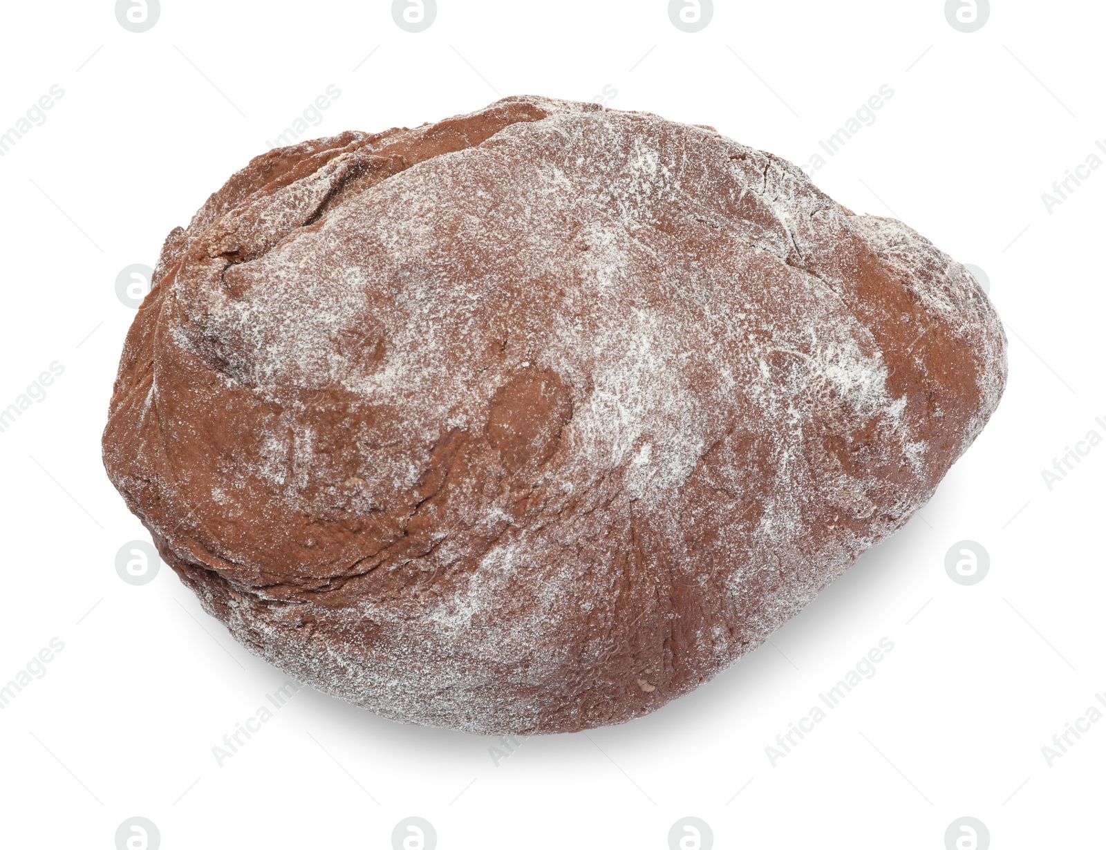 Photo of Chocolate dough isolated on white, top view