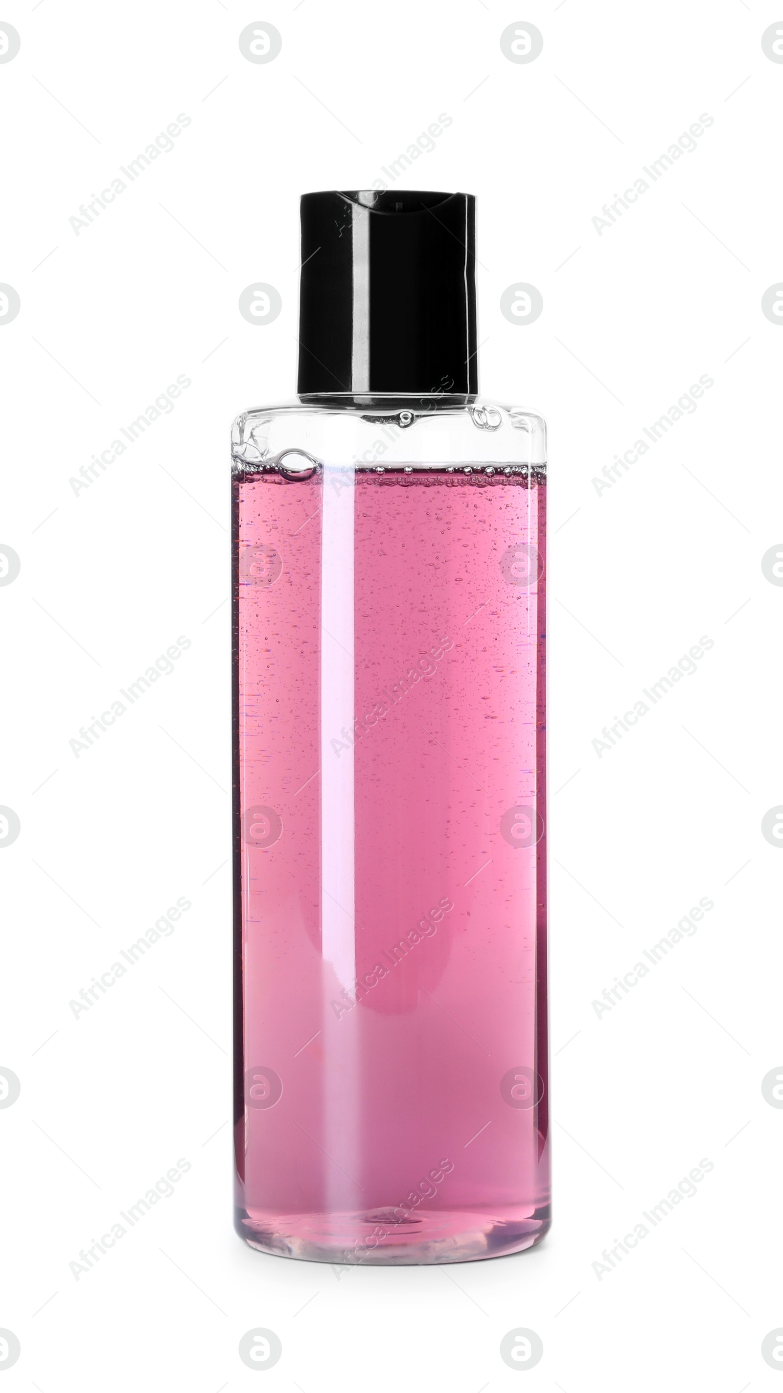 Photo of Bottle of shampoo isolated on white. Personal care product