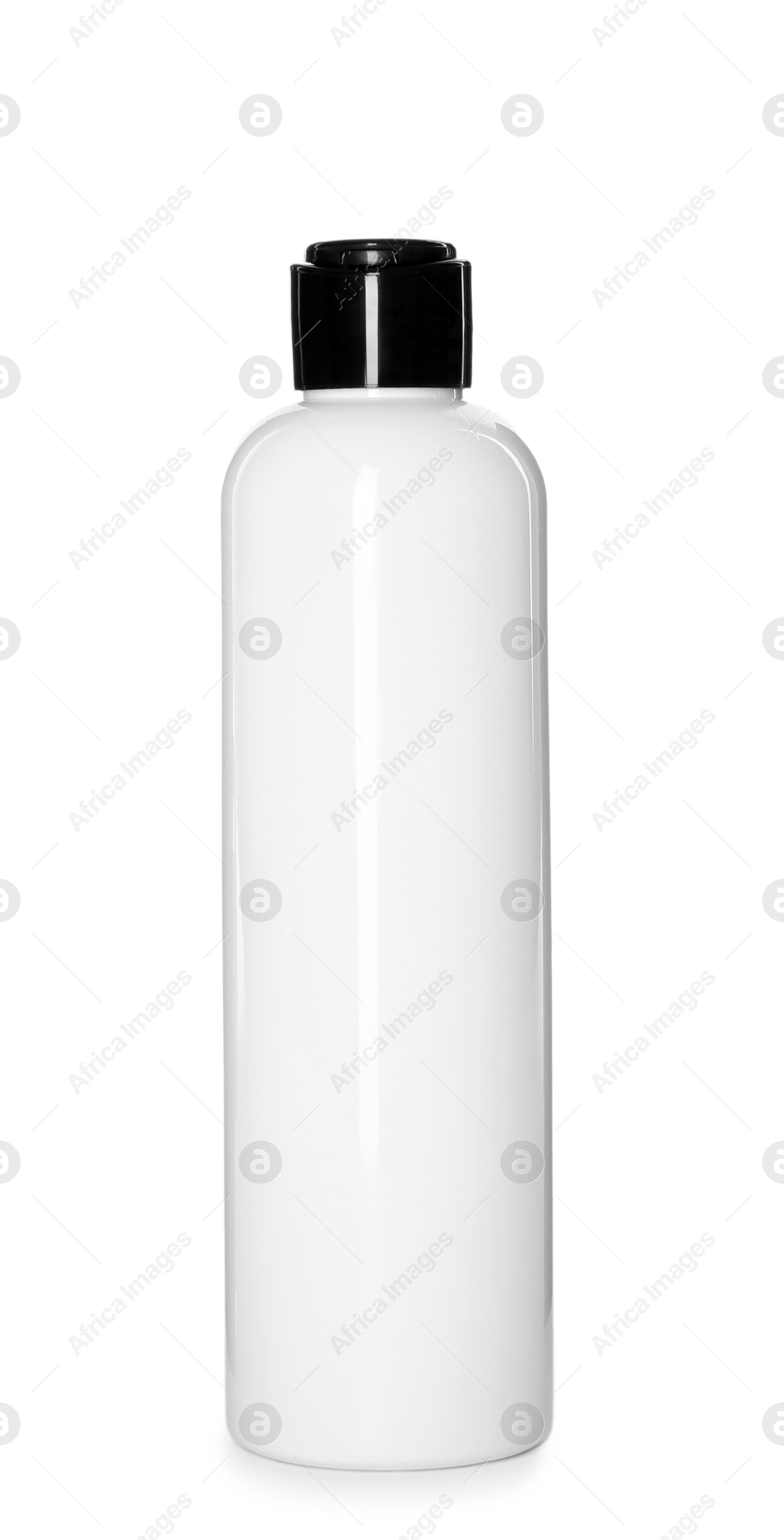 Photo of Bottle of shampoo isolated on white. Personal care product