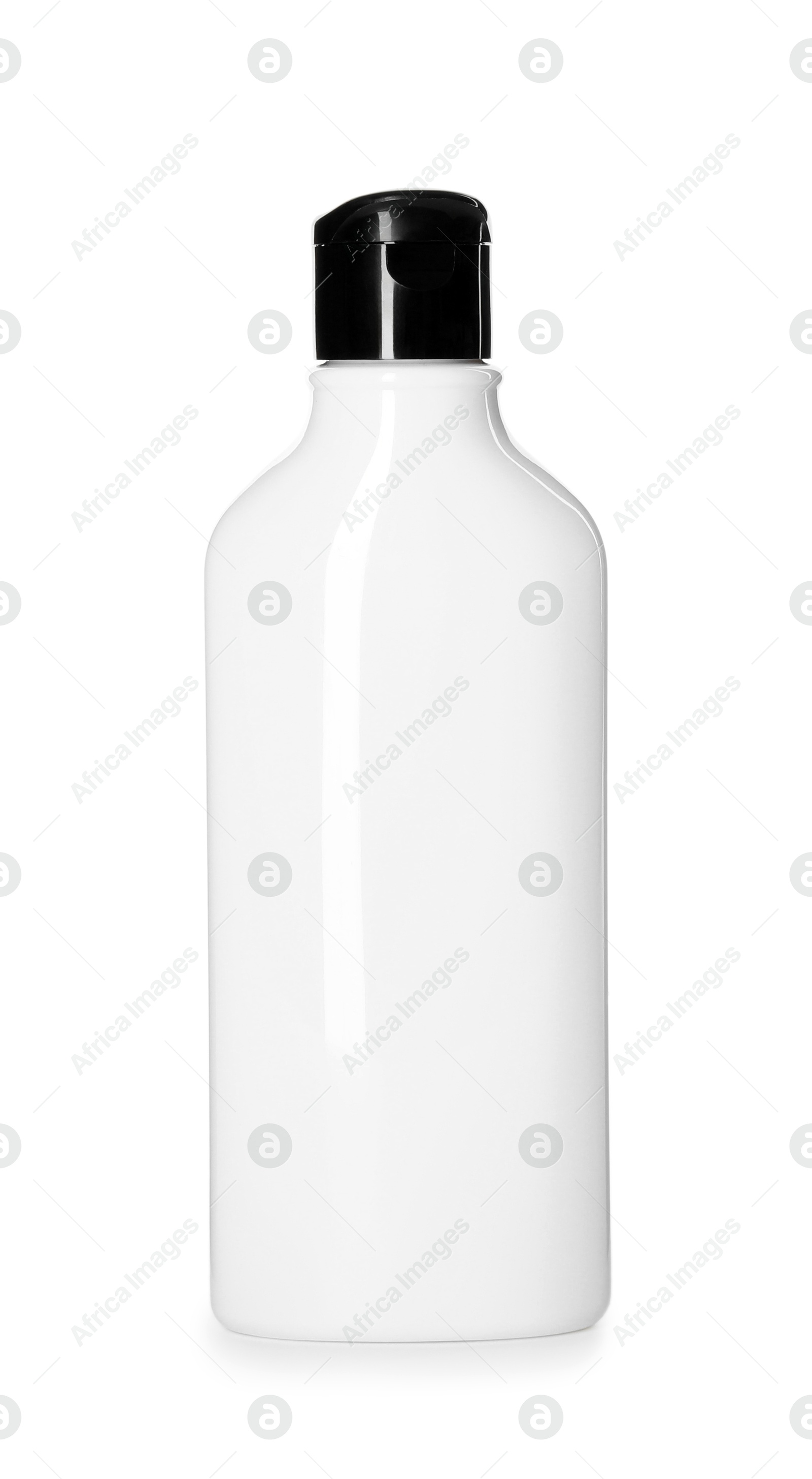 Photo of Bottle of shampoo isolated on white. Personal care product