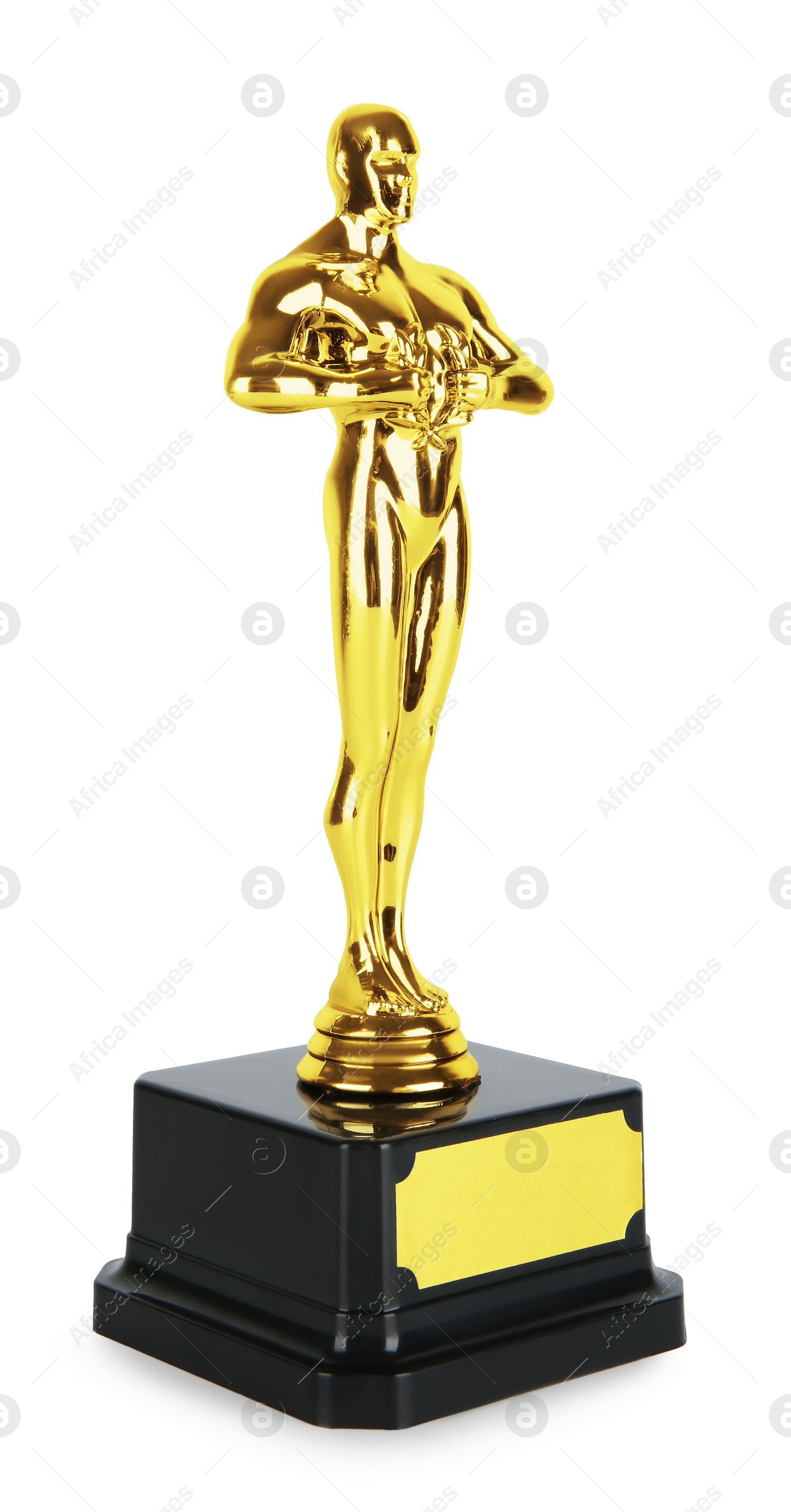 Photo of One golden Oscar award isolated on white