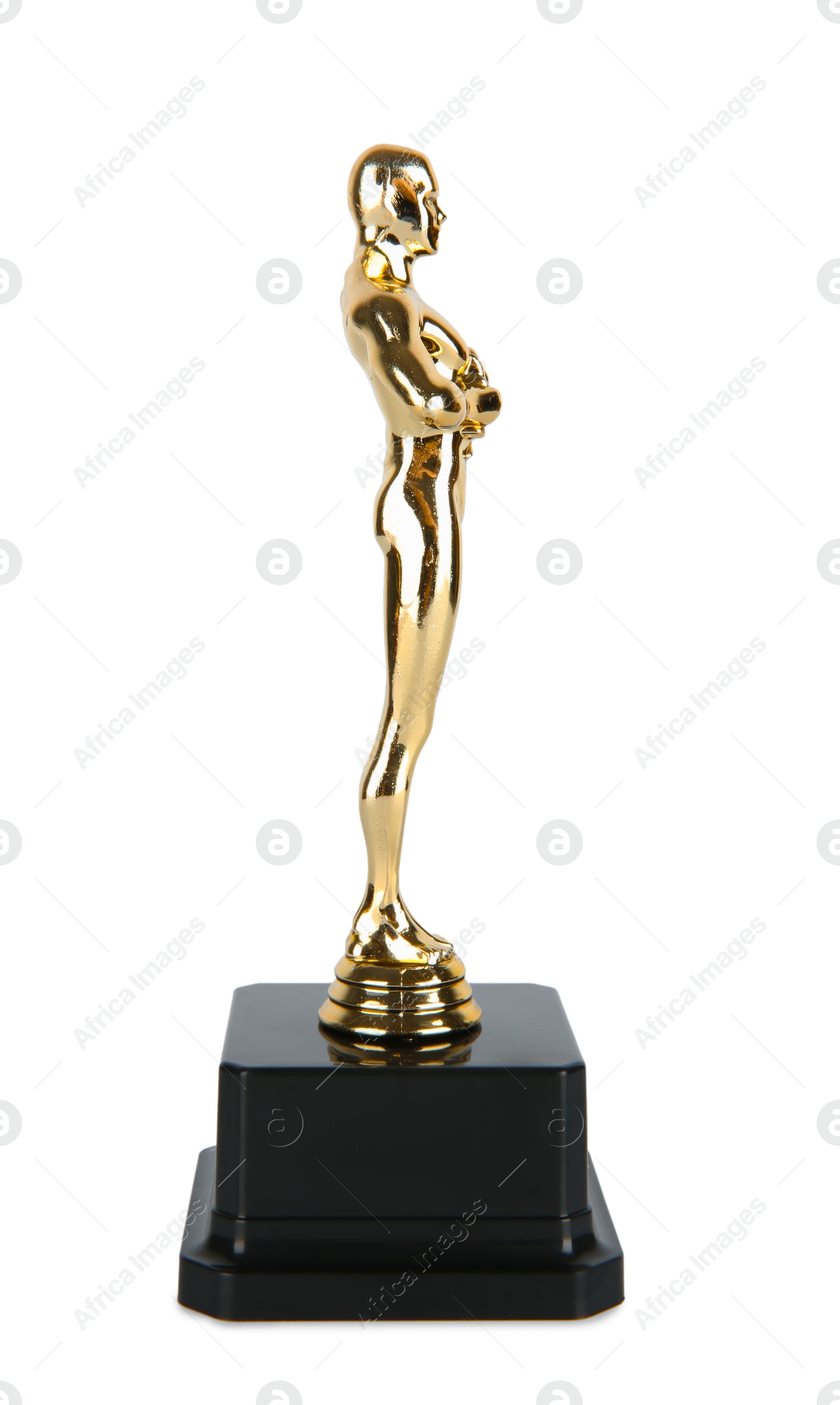 Photo of One golden Oscar award isolated on white