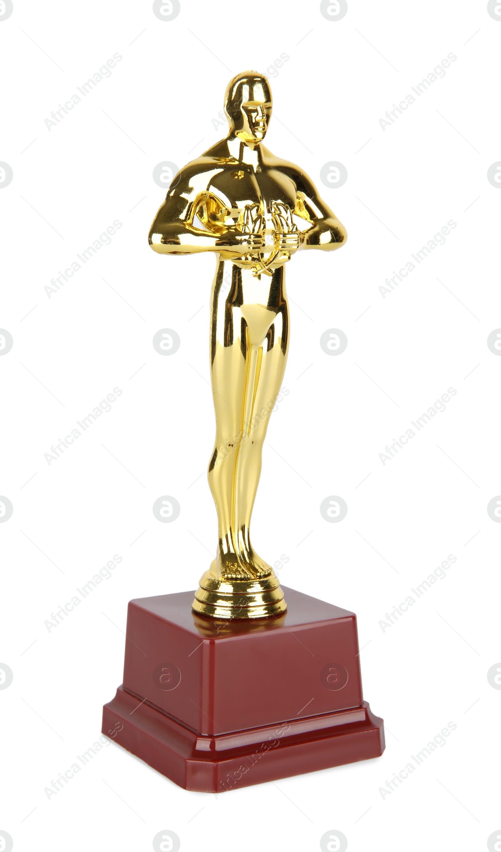 Photo of One golden Oscar award isolated on white