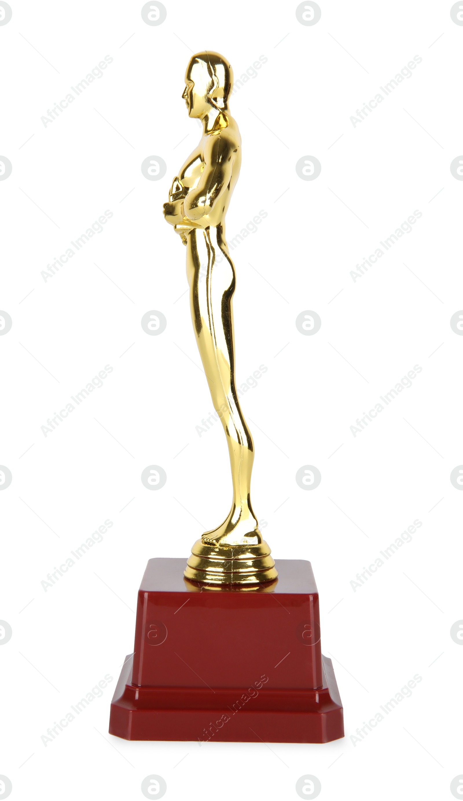 Photo of One golden Oscar award isolated on white