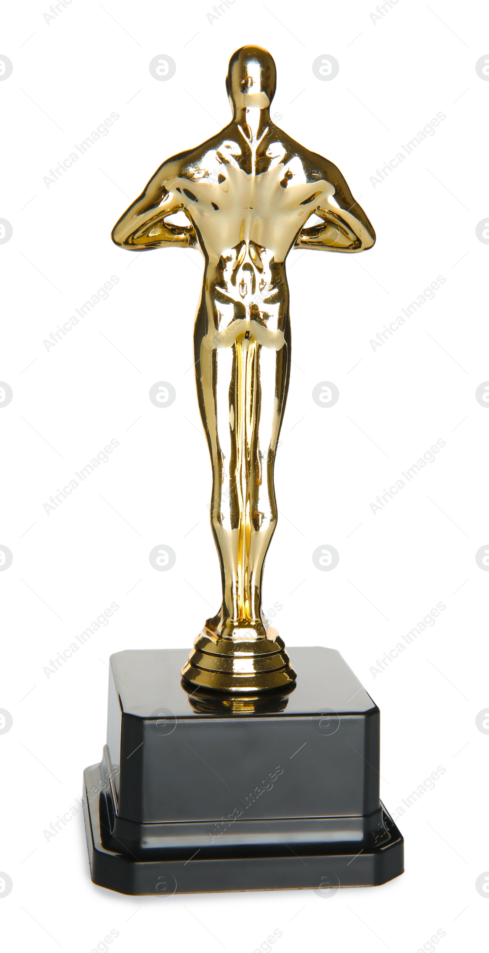 Photo of One golden Oscar award isolated on white