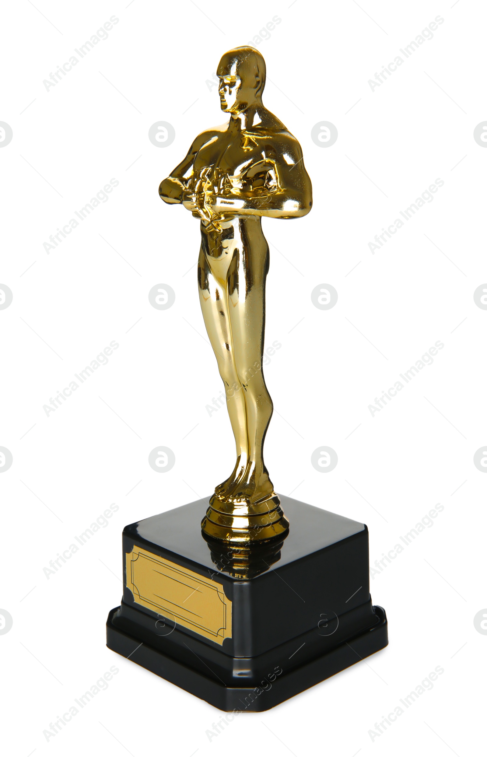 Photo of One golden Oscar award isolated on white