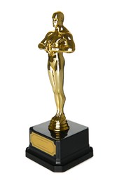 Photo of One golden Oscar award isolated on white