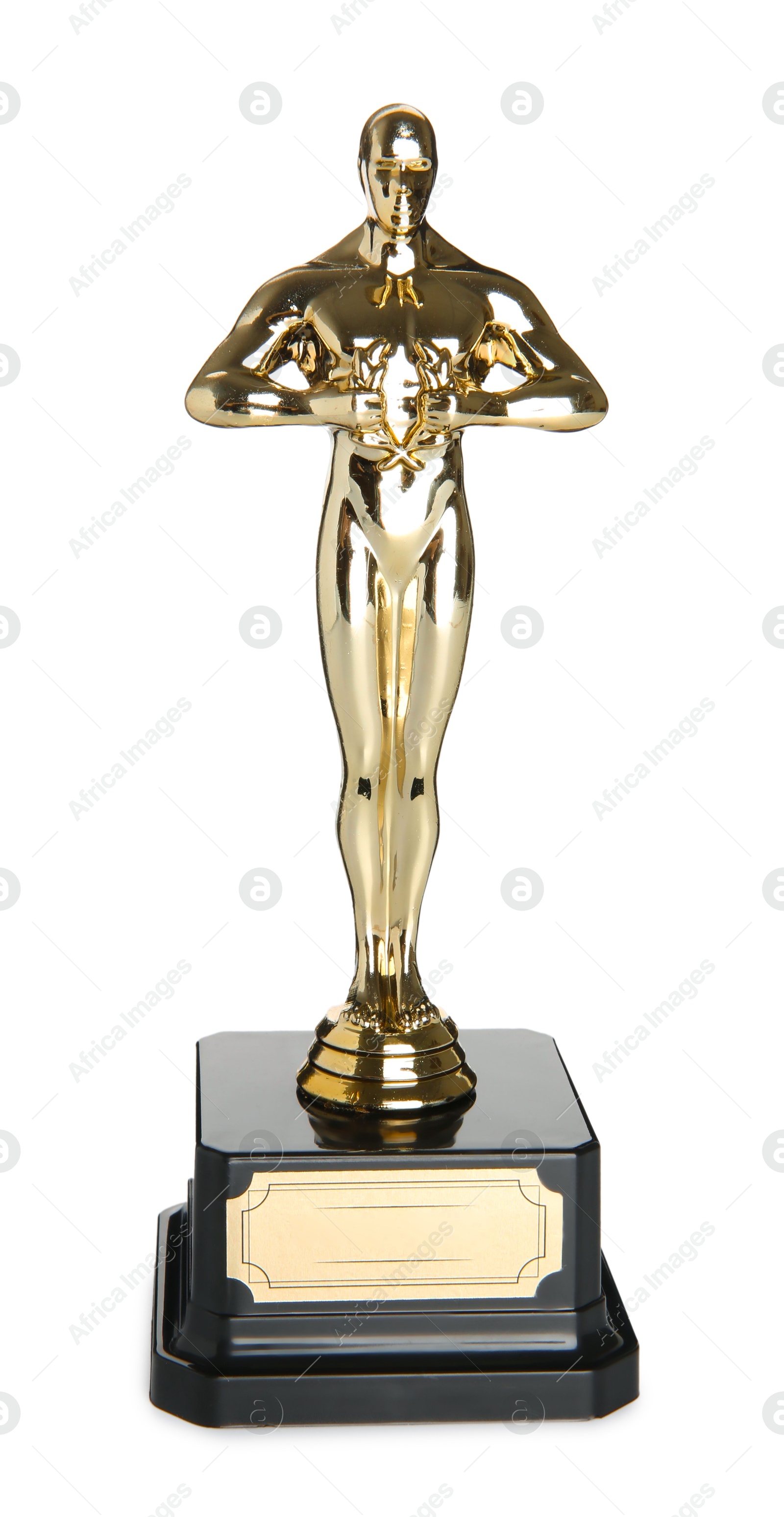 Photo of One golden Oscar award isolated on white