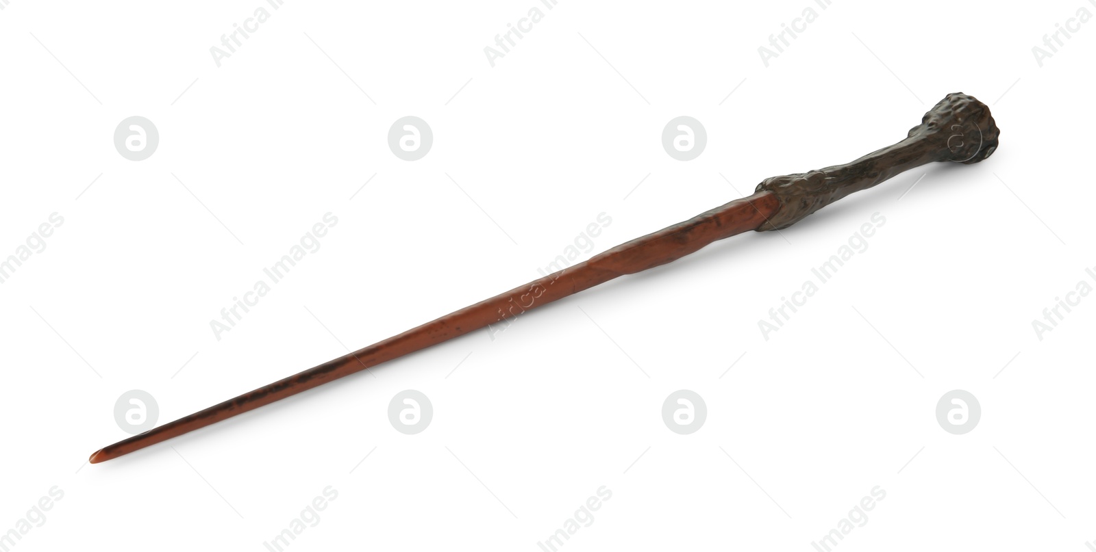 Photo of One wooden magic wand isolated on white