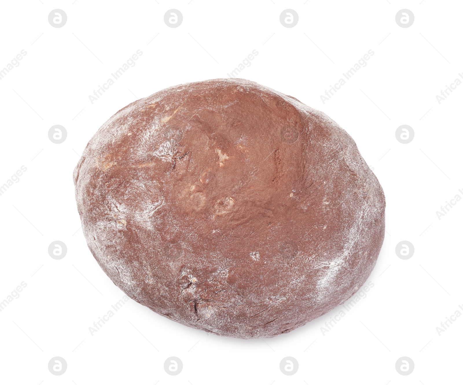 Photo of Chocolate dough isolated on white, top view