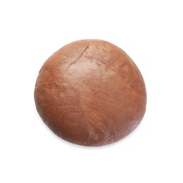 Photo of Chocolate dough isolated on white, top view