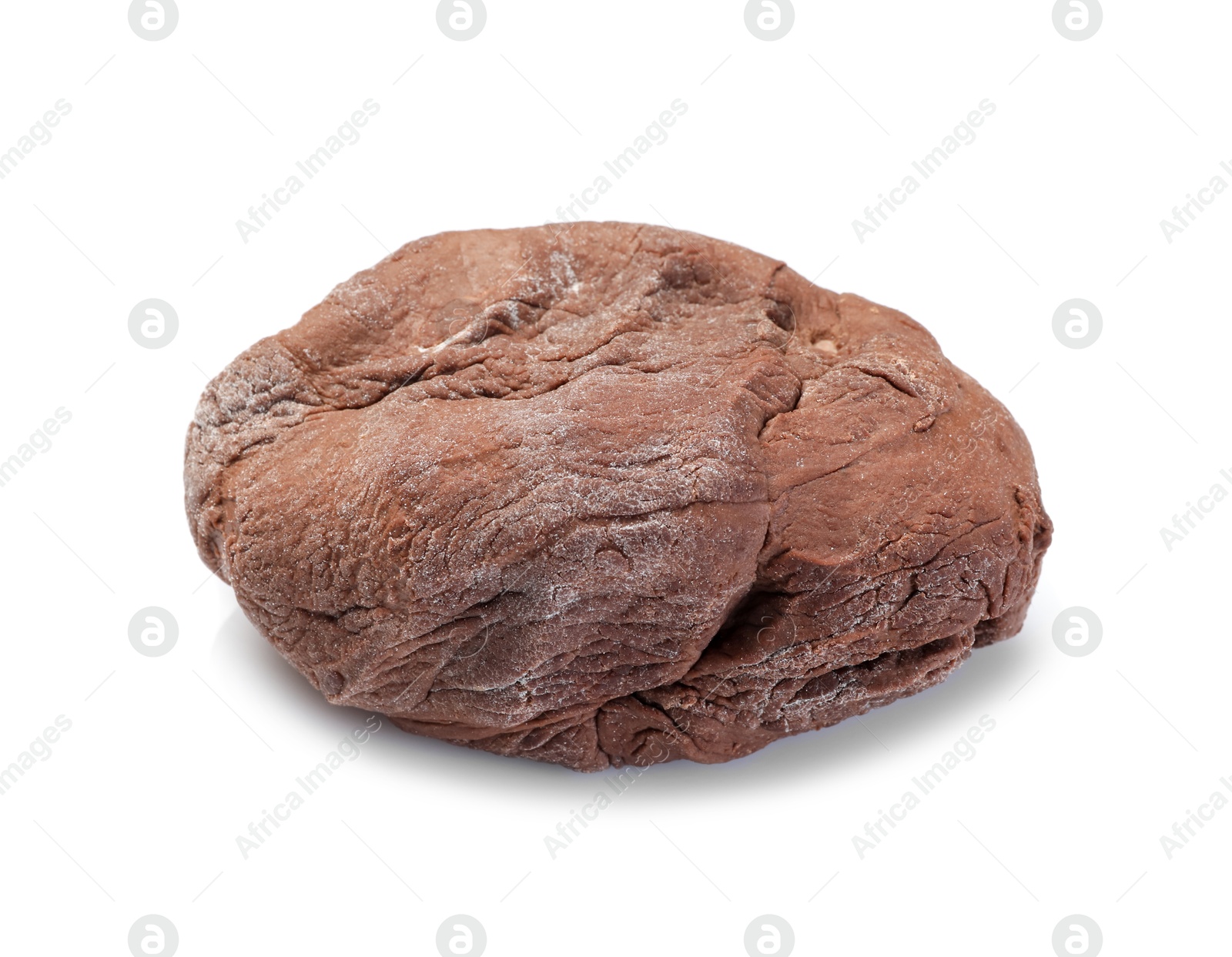 Photo of Chocolate dough isolated on white. Making cookies