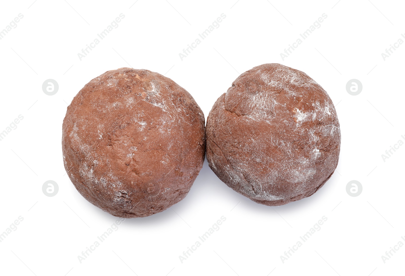 Photo of Chocolate dough isolated on white, top view