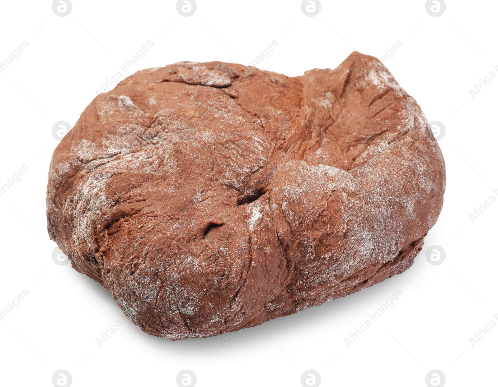 Photo of Chocolate dough isolated on white. Making cookies