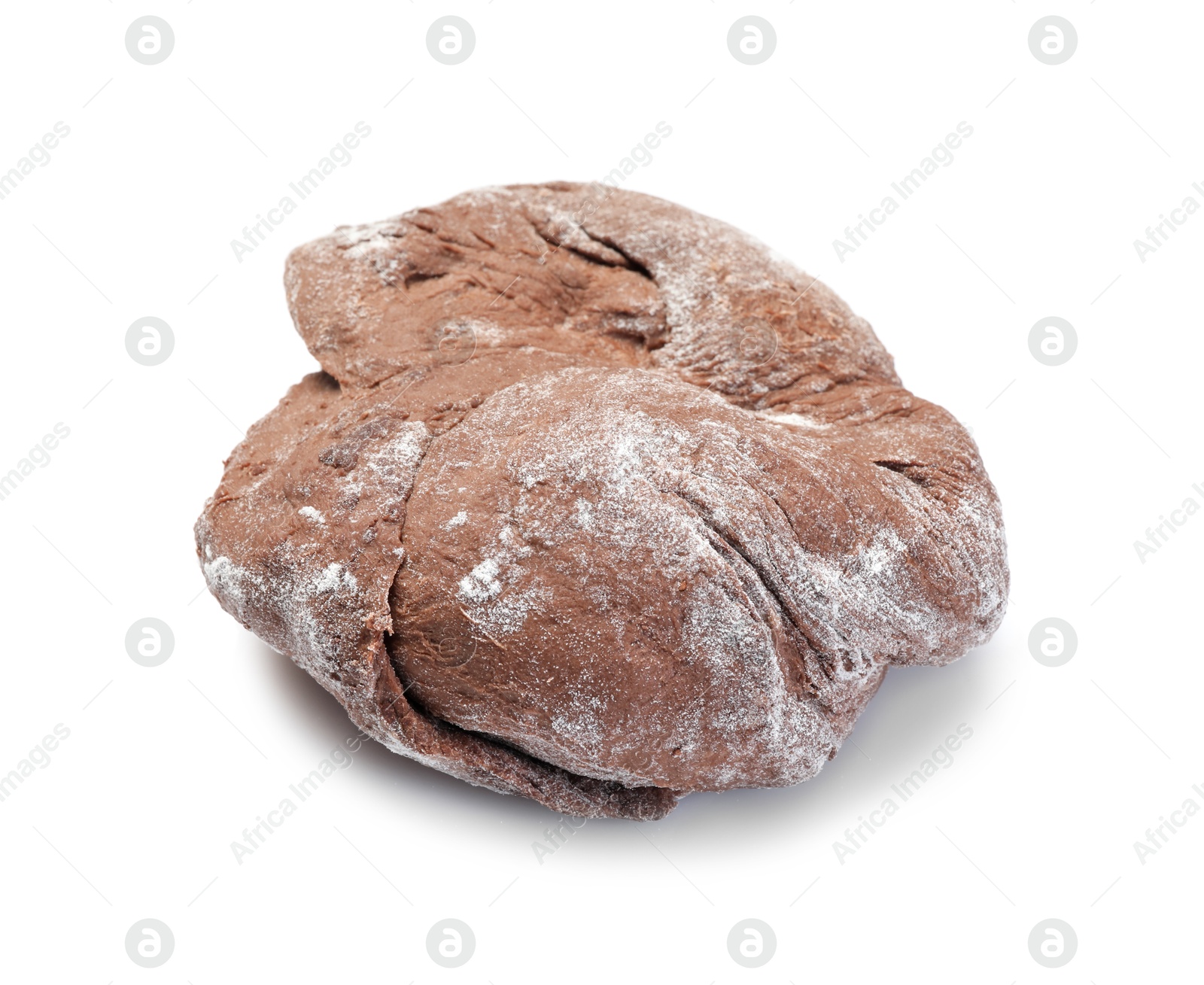 Photo of Chocolate dough isolated on white. Making cookies