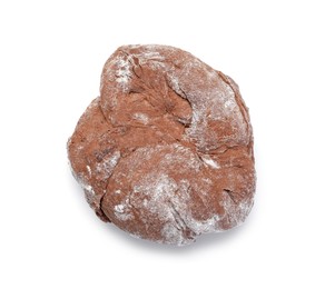 Photo of Chocolate dough isolated on white, top view