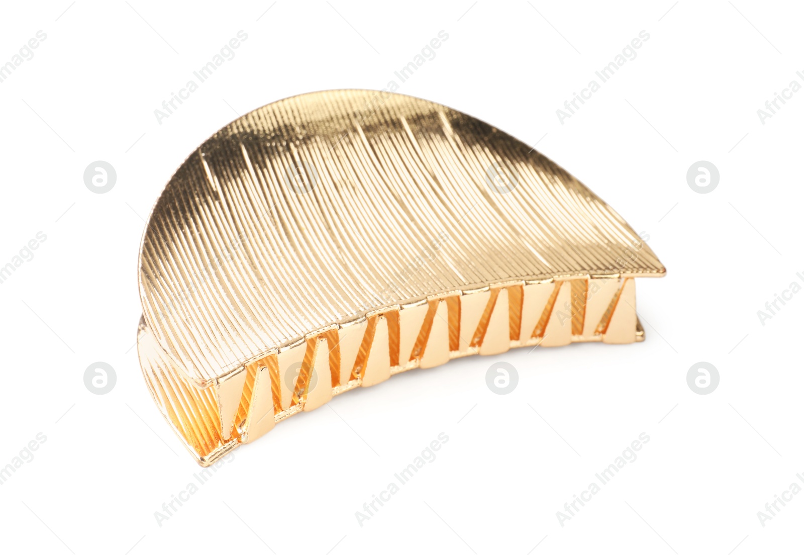 Photo of Beautiful bijouterie. Stylish hair clip isolated on white