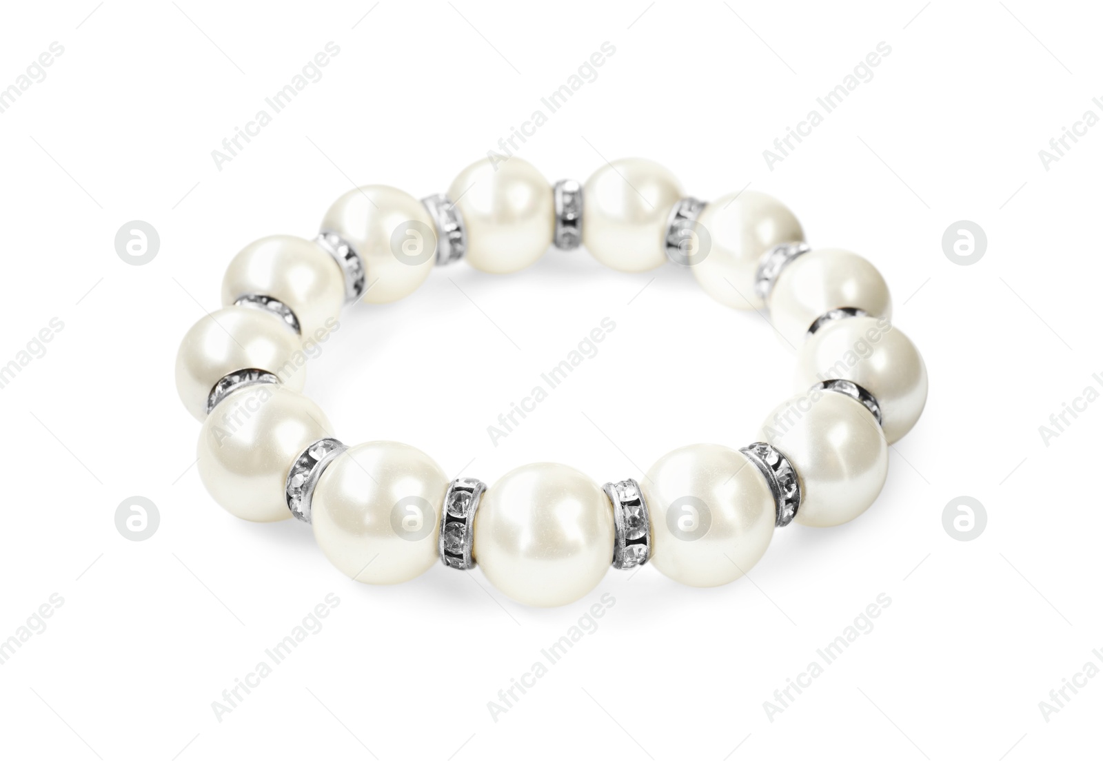 Photo of Beautiful bijouterie. Stylish bracelet isolated on white