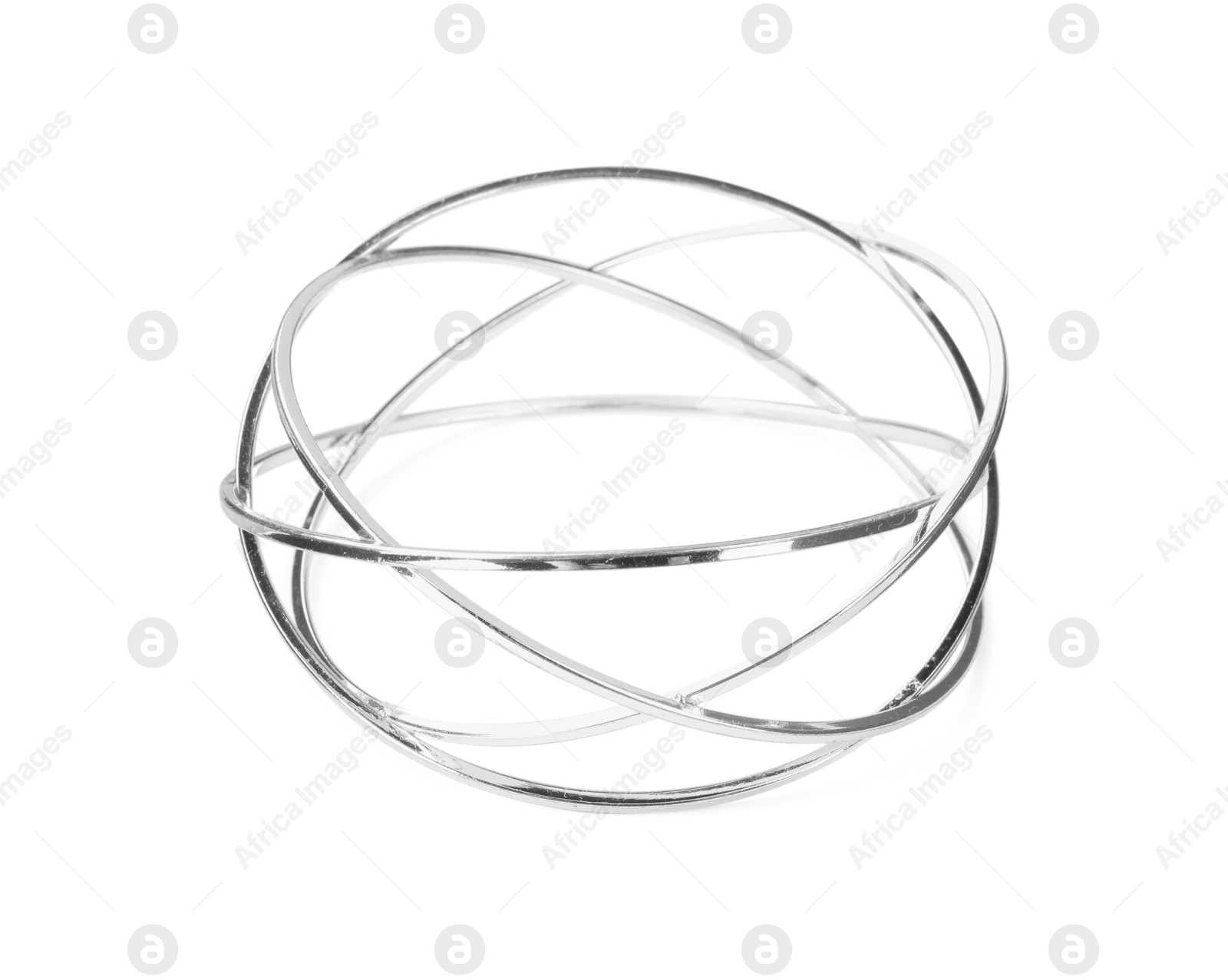 Photo of Beautiful bijouterie. Stylish bracelet isolated on white