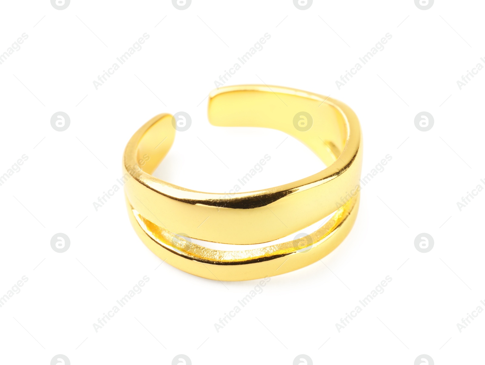 Photo of Beautiful bijouterie. Stylish ring isolated on white