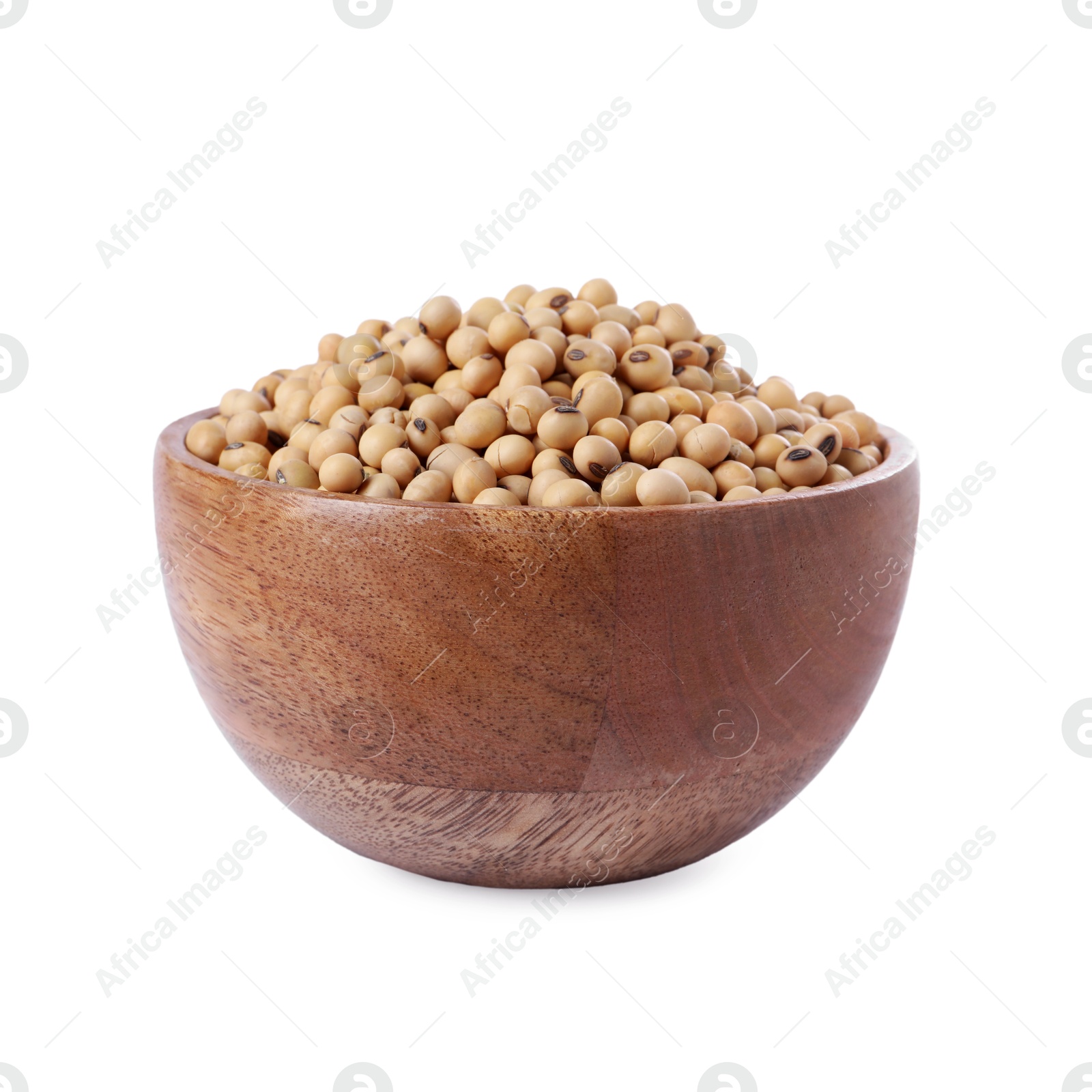 Photo of Soy beans in bowl isolated on white