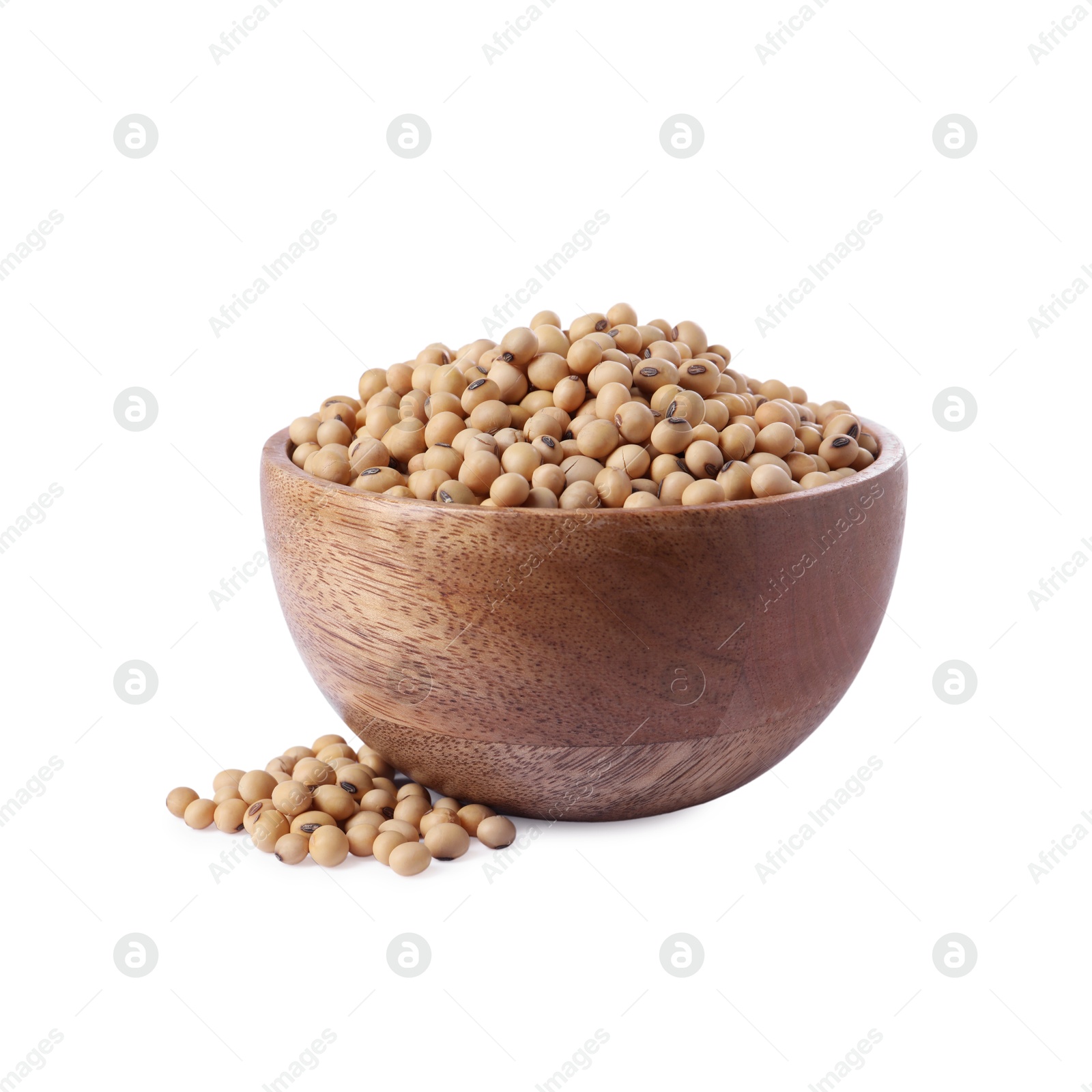 Photo of Soy beans in bowl isolated on white