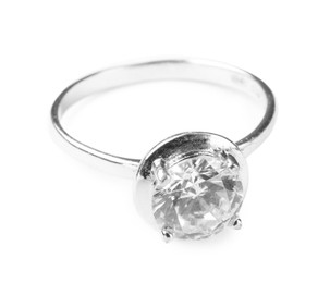 Beautiful bijouterie. Stylish ring isolated on white