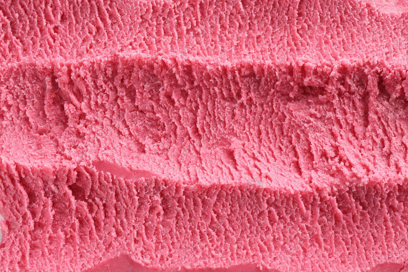 Photo of Delicious watermelon sorbet as background, top view