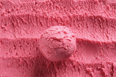 Photo of Delicious watermelon sorbet as background, top view