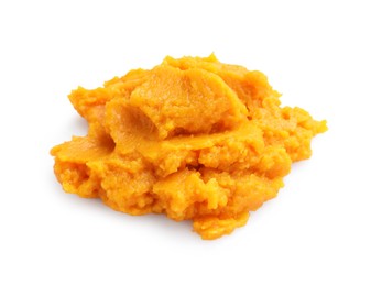 Photo of Delicious mashed sweet potatoes isolated on white