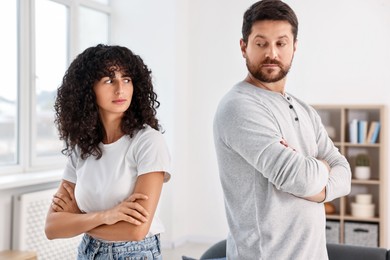 Couple having quarrel at home. Relationship problems