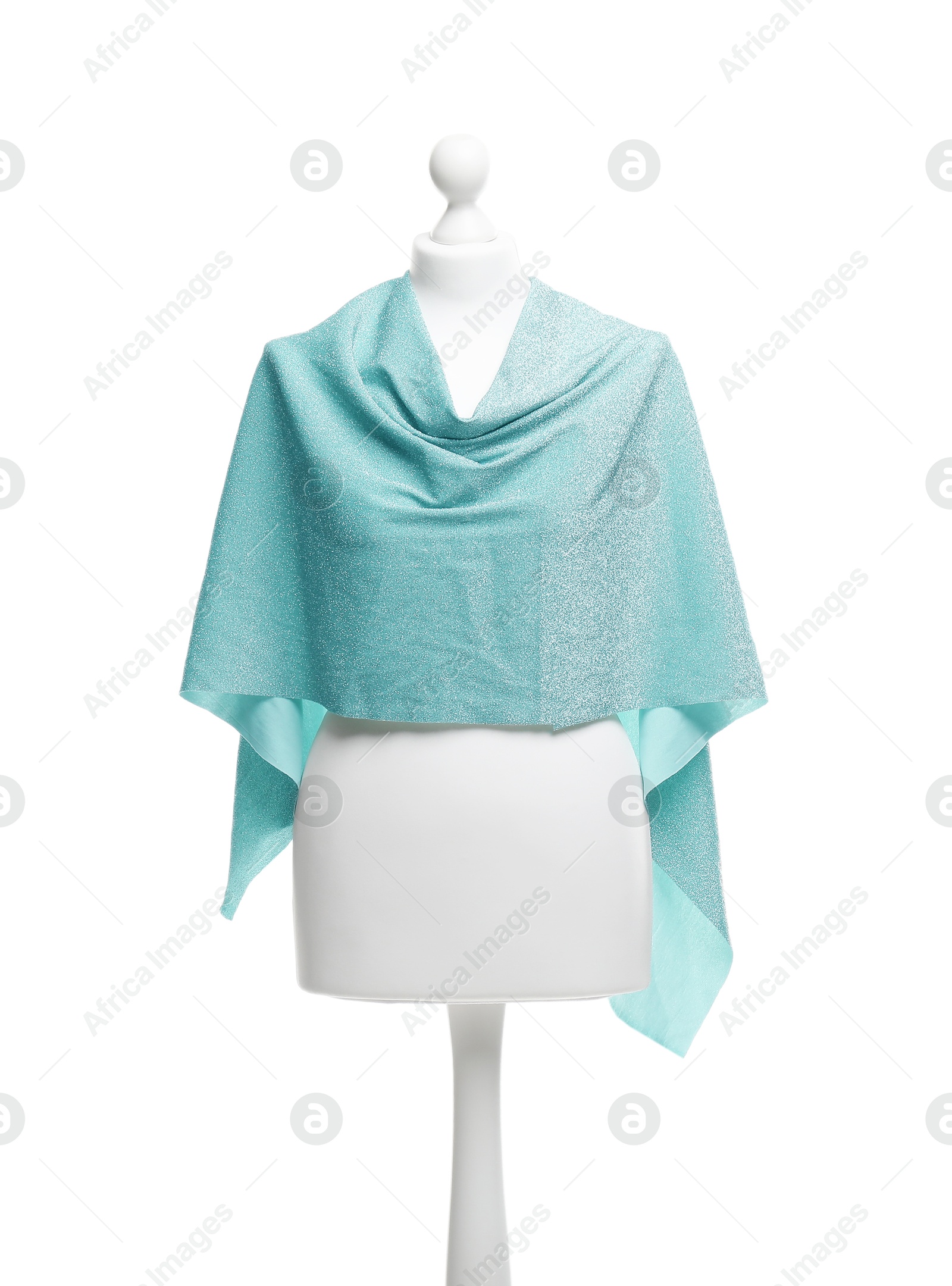 Photo of Mannequin with fabric isolated on white. Creating new outfit