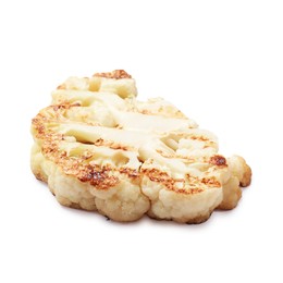 Photo of Delicious grilled cauliflower steak isolated on white