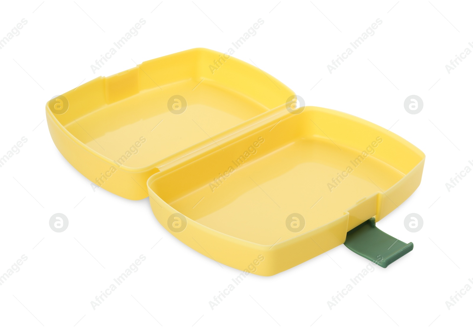 Photo of Empty plastic lunch box isolated on white