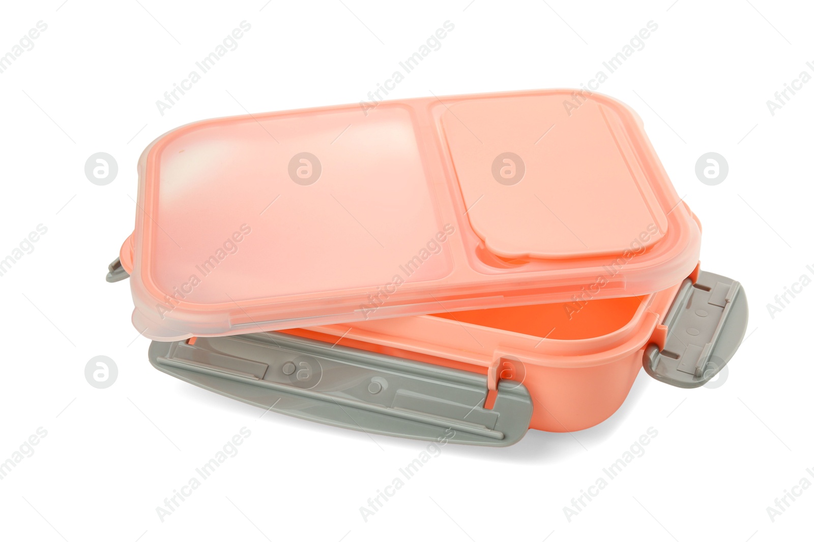 Photo of Empty plastic lunch box isolated on white