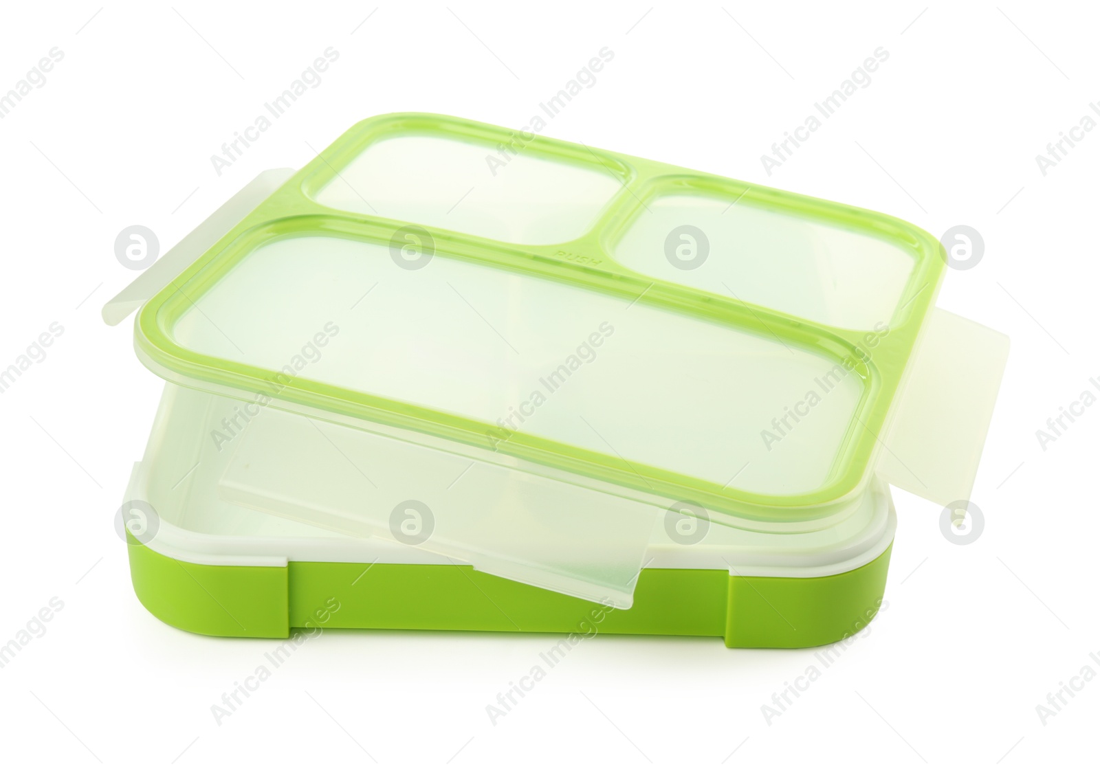 Photo of Empty plastic lunch box isolated on white